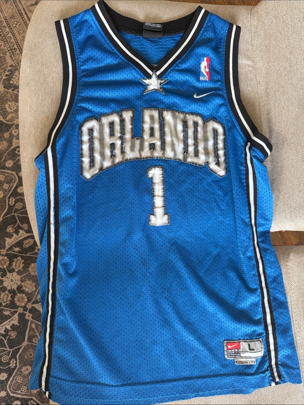 Vintage Youth L Nike Blue Orlando #1 Tracy McGrady Basketball Jersey